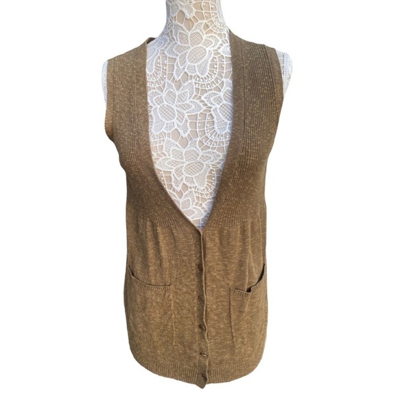 Eileen Fisher Olive Light Sweater Vest I Size: Petite 2/4P - Picture 1 of 16